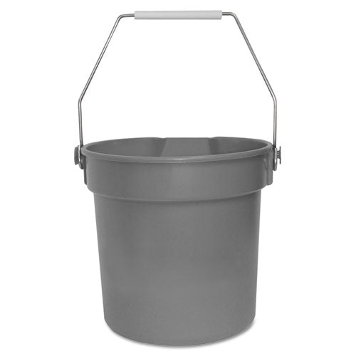 Deluxe Heavy-Duty Bucket, 10 qt, Polypropylene, Gray, 10.63" dia-(IMP5510)