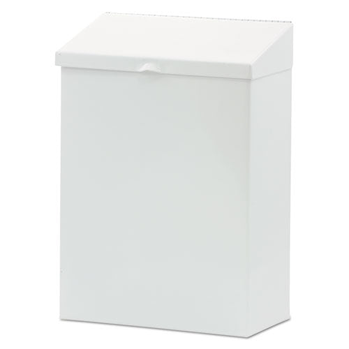 Feminine Hygiene Product Waste Receptacle, Metal, White-(HOSND1W)