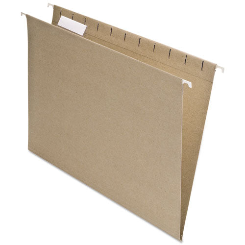 Earthwise by Pendaflex 100% Recycled Colored Hanging File Folders, Letter Size, 1/5-Cut Tabs, Natural, 25/Box-(PFX74542)