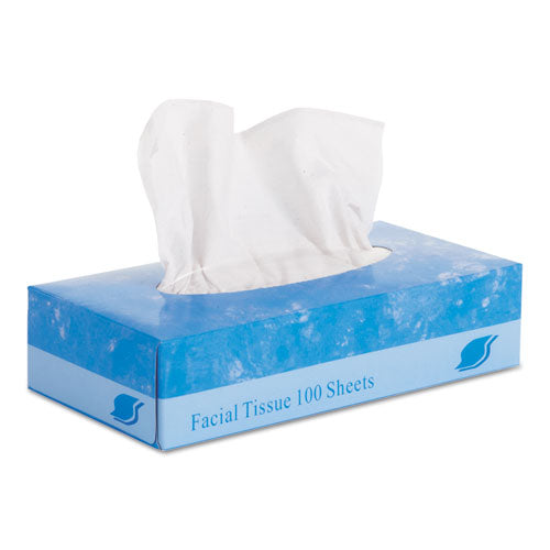 Facial Tissue,  2-Ply, White, Flat Box, 100 Sheets/Box, 30 Boxes/Carton-(GEN6501)