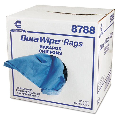 DuraWipe General Purpose Towels, 1-Ply, 12 x 12, Unscented, Blue, 250/Carton-(CHI8788)