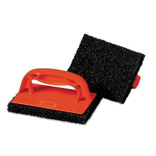 Scotchbrick Griddle Scrubber 9537, 4 x 6 x 3, Red/Black, 12/Carton-(MMM59203)