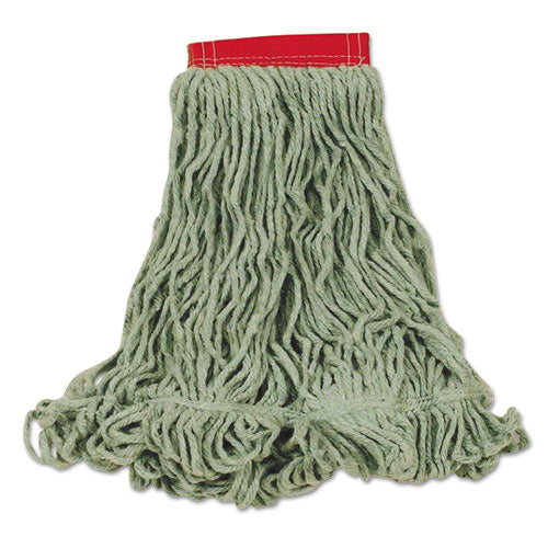 Super Stitch Blend Mop Heads, Cotton/Synthetic, Green, Large-(RCPD253GRE)