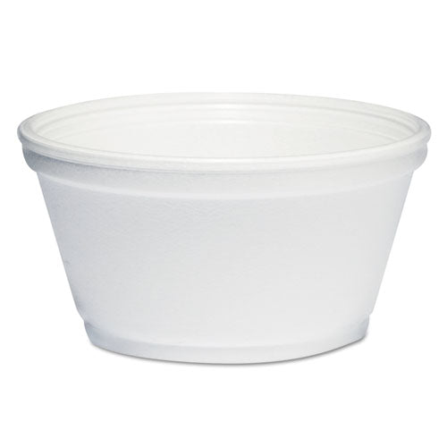 Foam Container, Extra Squat, 8 oz, White, 1,000/Carton-(DCC8SJ20)