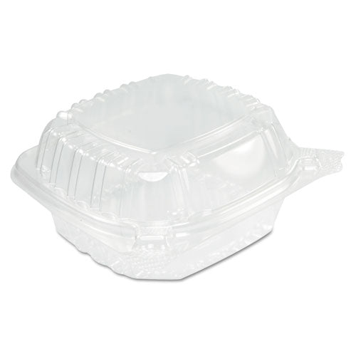 ClearSeal Hinged-Lid Plastic Containers, Sandwich Container, 13.8 oz, 5.4 x 5.3 x 2.6, Clear, Plastic, 500/Carton-(DCCC53PST1)