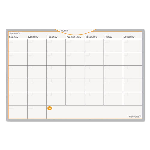 WallMates Self-Adhesive Dry Erase Monthly Planning Surfaces, 18 x 12, White/Gray/Orange Sheets, Undated-(AAGAW402028)