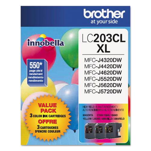 LC2033PKS Innobella High-Yield Ink, 550 Page-Yield, Cyan/Magenta/Yellow-(BRTLC2033PKS)