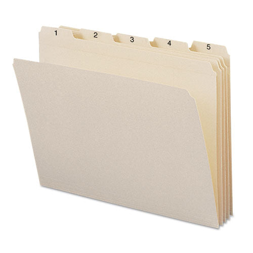 Indexed File Folder Sets, 1/5-Cut Prelabeled Tabs: 1 to 31, Letter Size, 0.75" Expansion, Manila, 31/Set-(SMD11769)