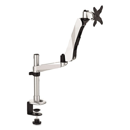 Easy-Adjust Desk Single Arm Mount for 30" Monitors, 360 deg Rotation, +90/-15 deg Tilt, 360 deg Pan, Silver, Supports 20 lb-(MMMMA245S)