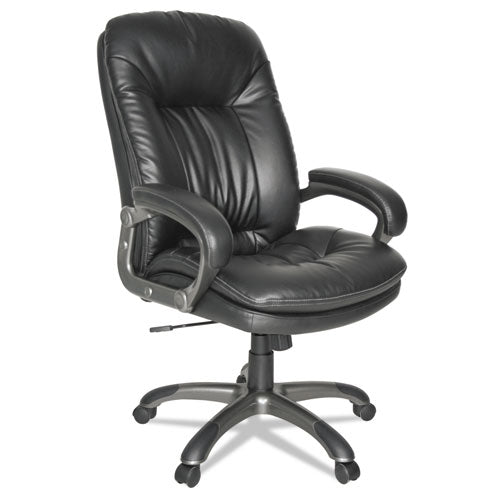 Executive Swivel/Tilt Bonded Leather High-Back Chair, Supports Up to 250 lb, 18.50" to 21.65" Seat Height, Black-(OIFGM4119)