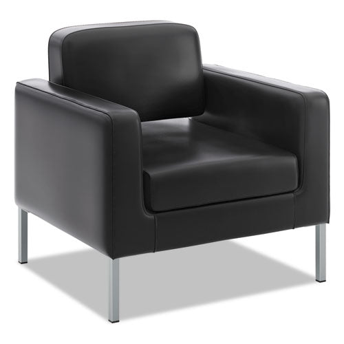 Corral Club Chair, 31.5" x 28" x 30.5", Black Seat, Black Back, Platinum Base-(BSXVL887SB11)