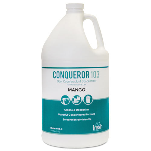 Conqueror 103 Odor Counteractant Concentrate, Mango, 1 gal Bottle, 4/Carton-(FRS1WBMG)