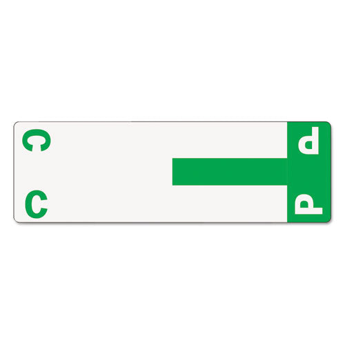 AlphaZ Color-Coded First Letter Combo Alpha Labels, C/P, 1.16 x 3.63, Dark Green/White, 5/Sheet, 20 Sheets/Pack-(SMD67154)