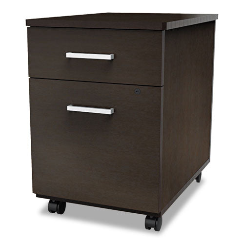 Trento Line Mobile Pedestal File, Left or Right, 2-Drawers: Box/File, Legal/Letter, Mocha, 16.5" x 19.75" x 23.63"-(LITTR752MOC)