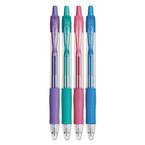 G2 Metallics Gel Pen, Retractable, Fine 0.7 mm, Assorted Ink and Barrel Colors, 4/Pack-(PIL34403)