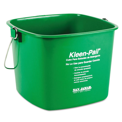 Kleen-Pail, 6 qt, Plastic, Green, 12/Carton-(SJMKP196GN)