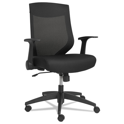 Alera EB-K Series Synchro Mid-Back Flip-Arm Mesh Chair, Supports Up to 275 lb, 18.5“ to 22.04" Seat Height, Black-(ALEEBK4217)