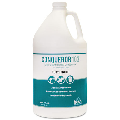 Conqueror 103 Odor Counteractant Concentrate, Tutti-Frutti, 1 gal Bottle, 4/Carton-(FRS1WBTU)