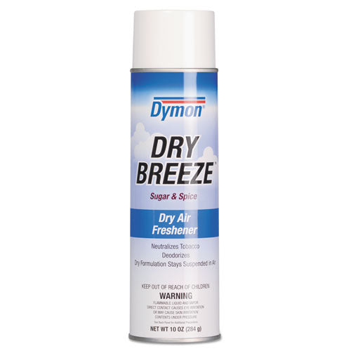 Dry Breeze Aerosol Air Freshener, Sugar and Spice, 10 oz Aerosol Spray, 12/Carton-(ITW70220)