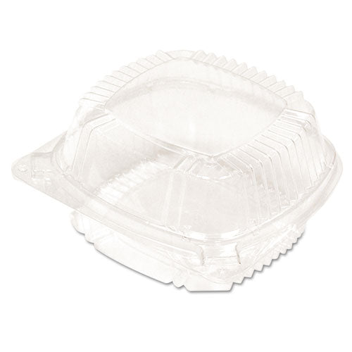 ClearView SmartLock Hinged Lid Container, Hoagie Container, 11 oz, 5.25 x 5.25 x 2.5, Clear, Plastic, 375/Carton-(PCTYCI81050)