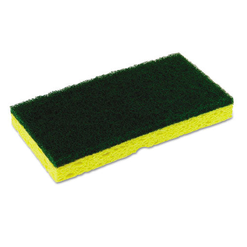 Medium-Duty Scrubber Sponge, 3.13 x 6.25, 0.88 Thick, Yellow/Green, 5/Pack, 8 Packs/Carton-(CMCSS652)