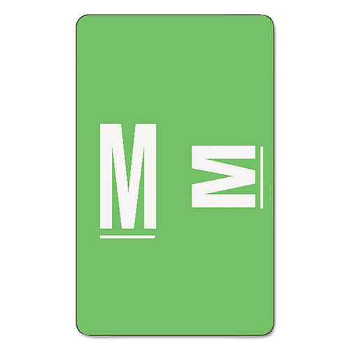 AlphaZ Color-Coded Second Letter Alphabetical Labels, M, 1 x 1.63, Light Green, 10/Sheet, 10 Sheets/Pack-(SMD67183)