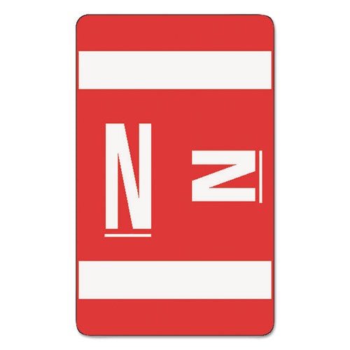 AlphaZ Color-Coded Second Letter Alphabetical Labels, N, 1 x 1.63, Red, 10/Sheet, 10 Sheets/Pack-(SMD67184)