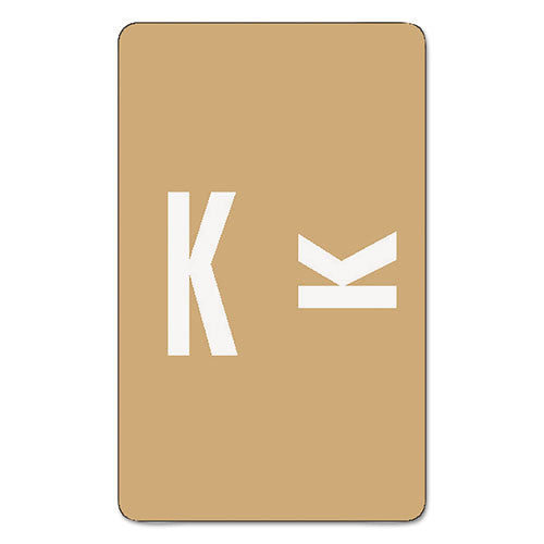 AlphaZ Color-Coded Second Letter Alphabetical Labels, K, 1 x 1.63, Light Brown, 10/Sheet, 10 Sheets/Pack-(SMD67181)