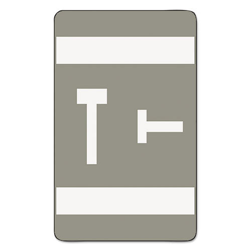 AlphaZ Color-Coded Second Letter Alphabetical Labels, T, 1 x 1.63, Gray, 10/Sheet, 10 Sheets/Pack-(SMD67190)