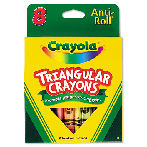 Triangular Crayons, 8 Colors/Box-(CYO524008)