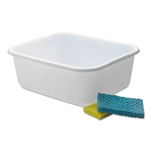 Microban Dishpan, 4.5 gal, 14.5" x 12.5" x 5.7", White, 6/Carton-(RCP2951ARWHTCT)