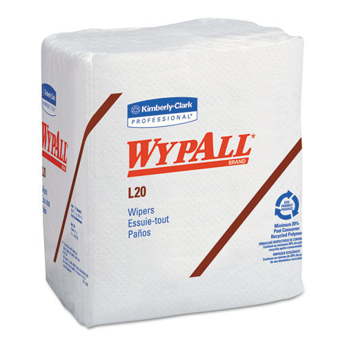 L20 Towels, 1/4 Fold, 4-Ply, 12.5 x 13, Unscented, White, 68/Pack, 12 Packs/Carton-(KCC47022)