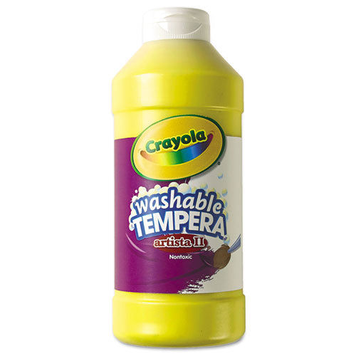 Artista II Washable Tempera Paint, Yellow, 16 oz Bottle-(CYO543115034)