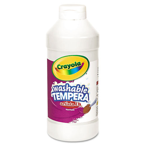 Artista II Washable Tempera Paint, White, 16 oz Bottle-(CYO543115053)