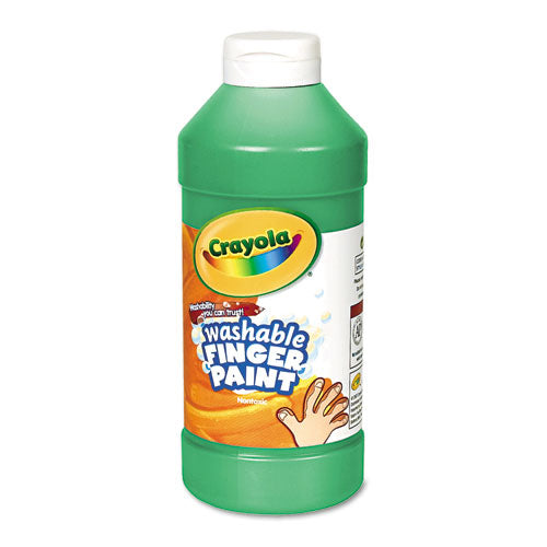 Washable Fingerpaint, Green, 16 oz Bottle-(CYO551316044)