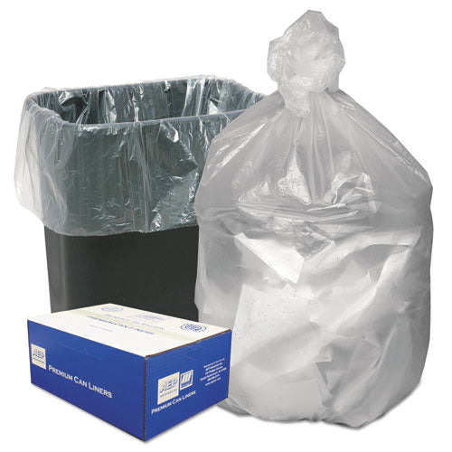 Can Liners, 16 gal, 8 microns, 24" x 33", Natural, 50 Bags/Roll, 20 Rolls/Carton-(WBIHD24338N)