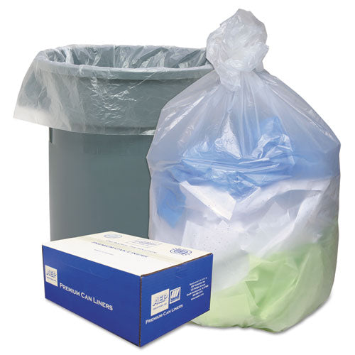 Can Liners, 33 gal, 11 microns, 33" x 40", Natural, 25 Bags/Roll, 20 Rolls/Carton-(WBIHD334011N)