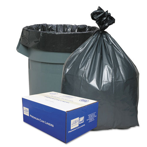 Can Liners, 30 gal, 1.35 mil, 30" x 36", Gray, 10 Bags/Roll, 10 Rolls/Carton-(WBIPLA3770)