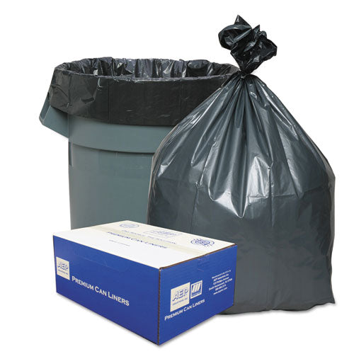 Can Liners, 33 gal, 1.35 mil, 33" x 40", Gray, 10 Bags/Roll, 10 Rolls/Carton-(WBIPLA4070)