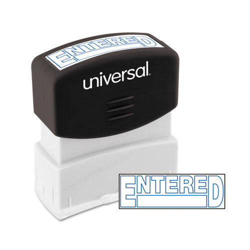 Message Stamp, ENTERED, Pre-Inked One-Color, Blue-(UNV10052)