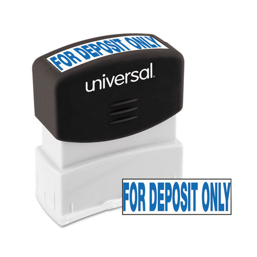 Message Stamp, for DEPOSIT ONLY, Pre-Inked One-Color, Blue-(UNV10056)