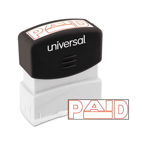 Message Stamp, PAID, Pre-Inked One-Color, Red-(UNV10062)