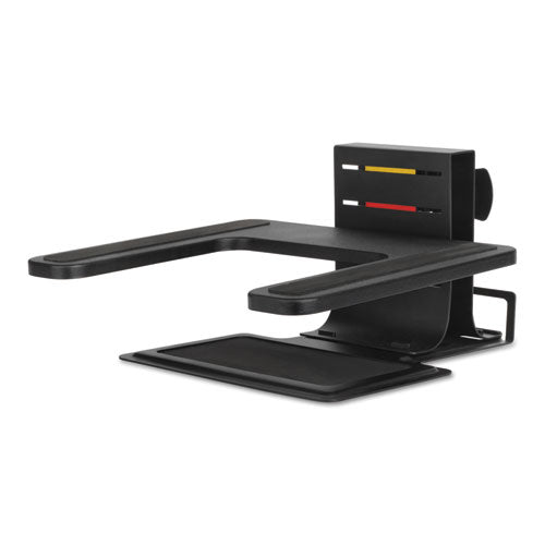 Adjustable Laptop Stand, 10" x 12.5" x 3" to 7", Black, Supports 7 lbs-(KMW60726)