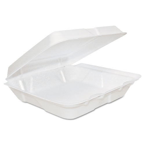 Foam Hinged Lid Containers, 8 x 8 x 2.25, White, 200/Carton-(DCC80HT1R)