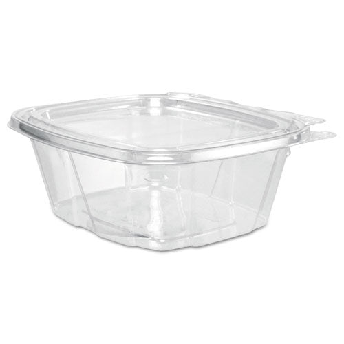 ClearPac SafeSeal Tamper-Resistant/Evident Containers, Flat Lid, 16 oz, 4.9 x 2.5 x 5.5, Clear, Plastic, 100/Bag, 2 Bags/CT-(DCCCH16DEF)