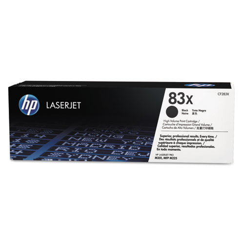 HP 83X, (CF283X) High-Yield Black Original LaserJet Toner Cartridge-(HEWCF283X)