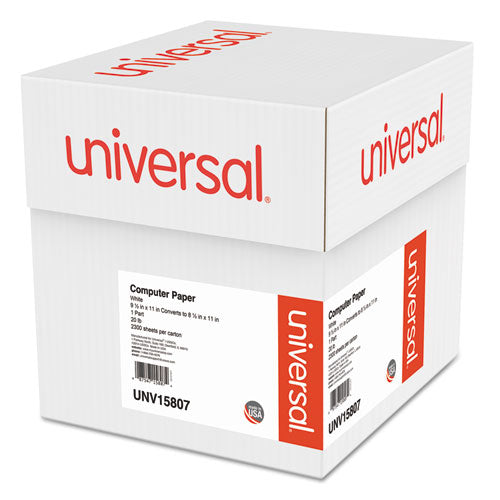 Printout Paper, 1-Part, 20 lb Bond Weight, 9.5 x 11, White, 2,300/Carton-(UNV15807)