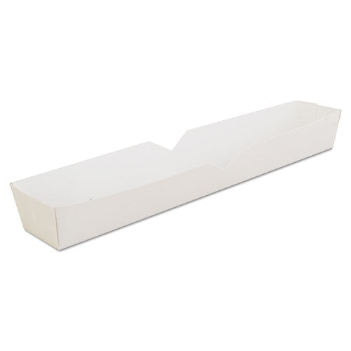 Footlong Hot Dog Tray, 10.25 x 1.5 x 1.25, White, Paper, 500/Carton-(SCH0711)