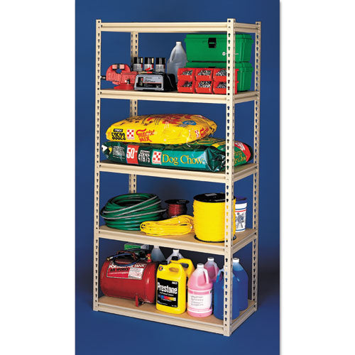 Stur-D-Stor Shelving, Five-Shelf, 36.5w x 18.5d x 72h, Sand-(TNNLSS361872)