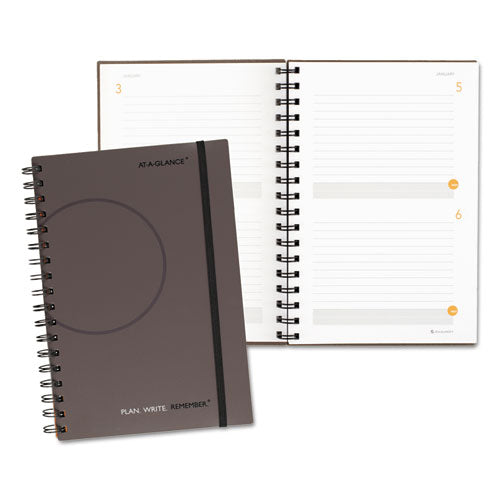 Plan. Write. Remember. Planning Notebook Two Days Per Page , 9 x 6, Gray Cover, Undated-(AAG80620330)